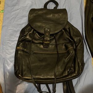 Black Leather Backpack